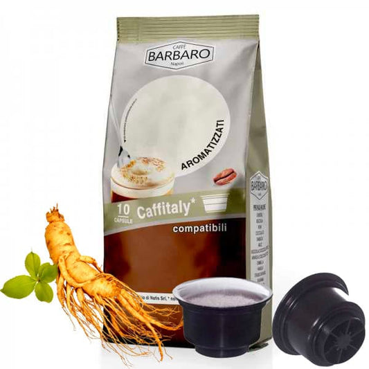 Capsule Caffè Barbaro compatibili con macchine da caffè a marchio Caffitaly®* Solubili - 10pz - Ginseng